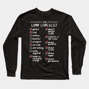 The Love Checklist (Dark) Long Sleeve T-Shirt